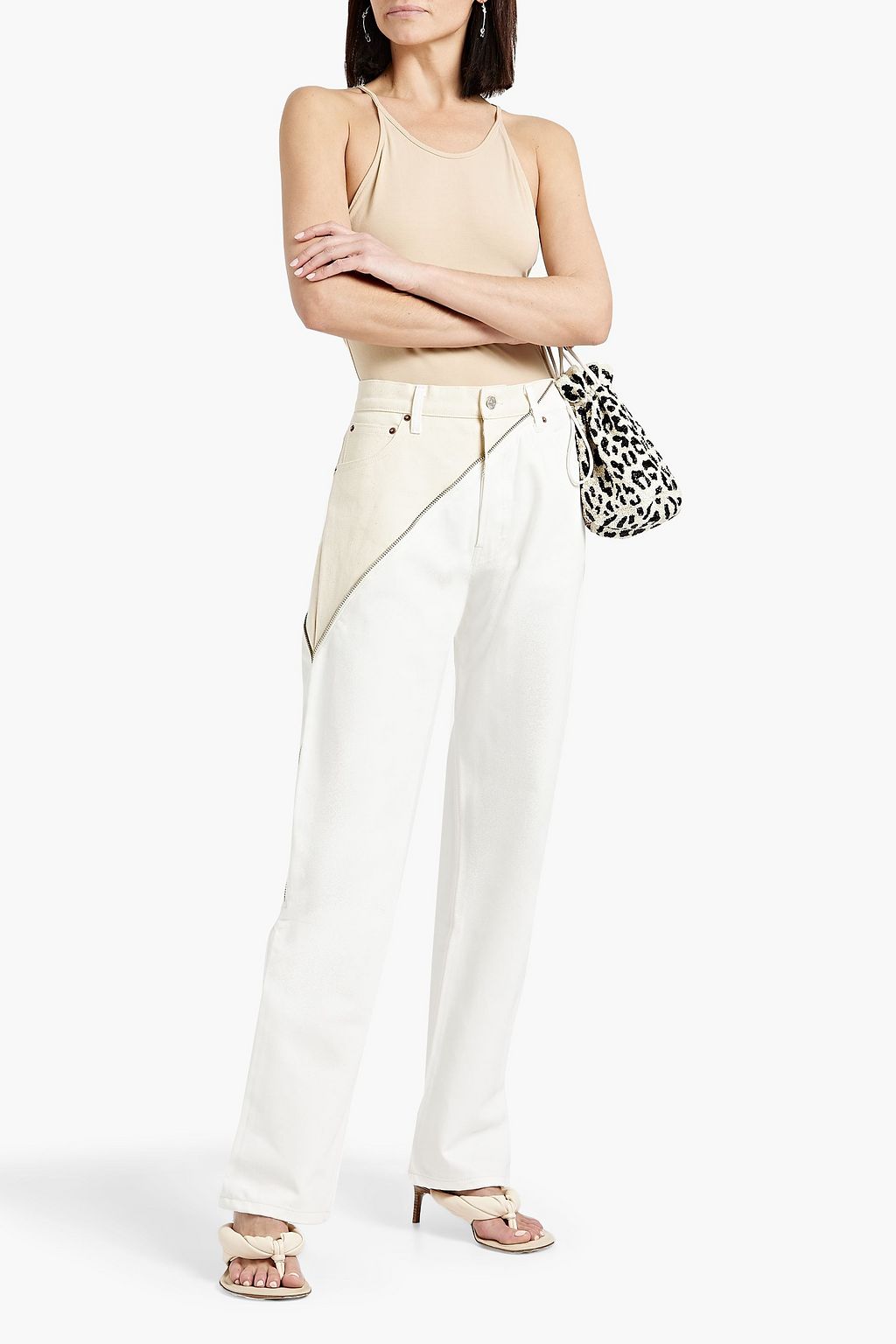 EB DENIM Gemini zip-embellished high-rise straight-leg jeans