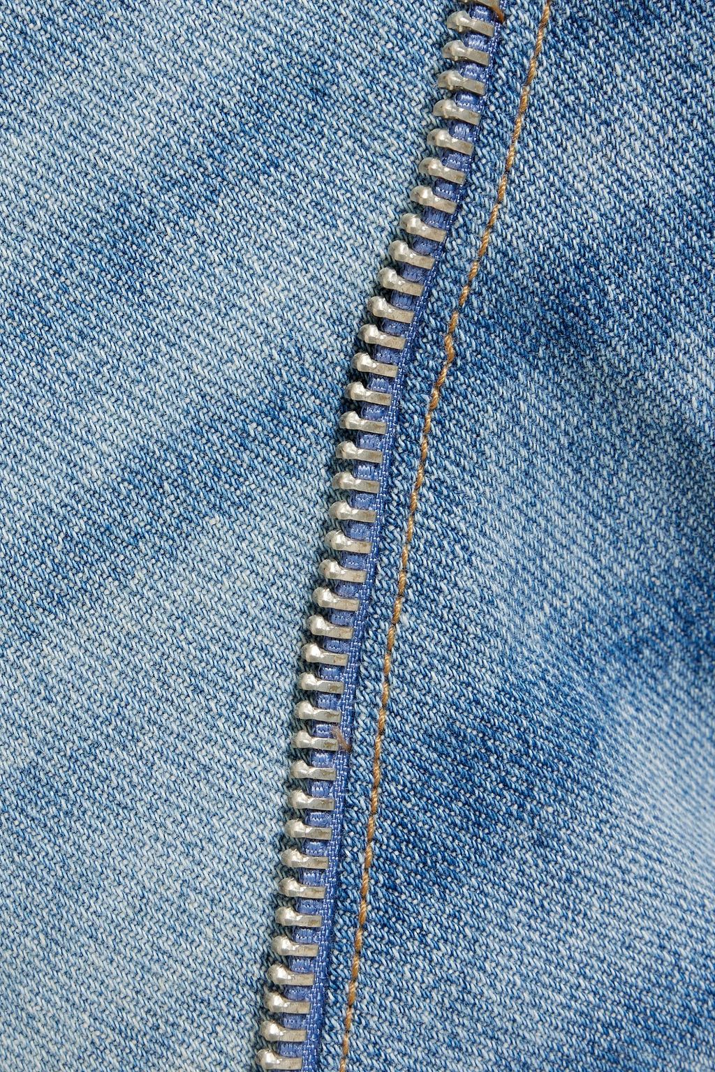 EB DENIM Gemini zip-embellished high-rise straight-leg jeans