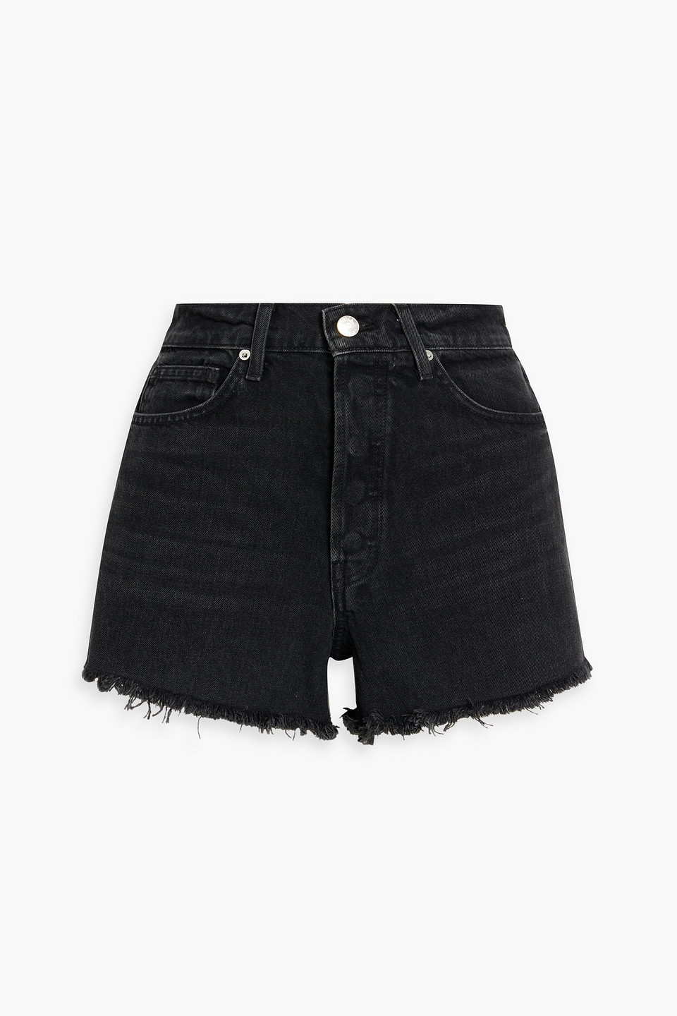 Eb Denim Frayed Denim Shorts In Black