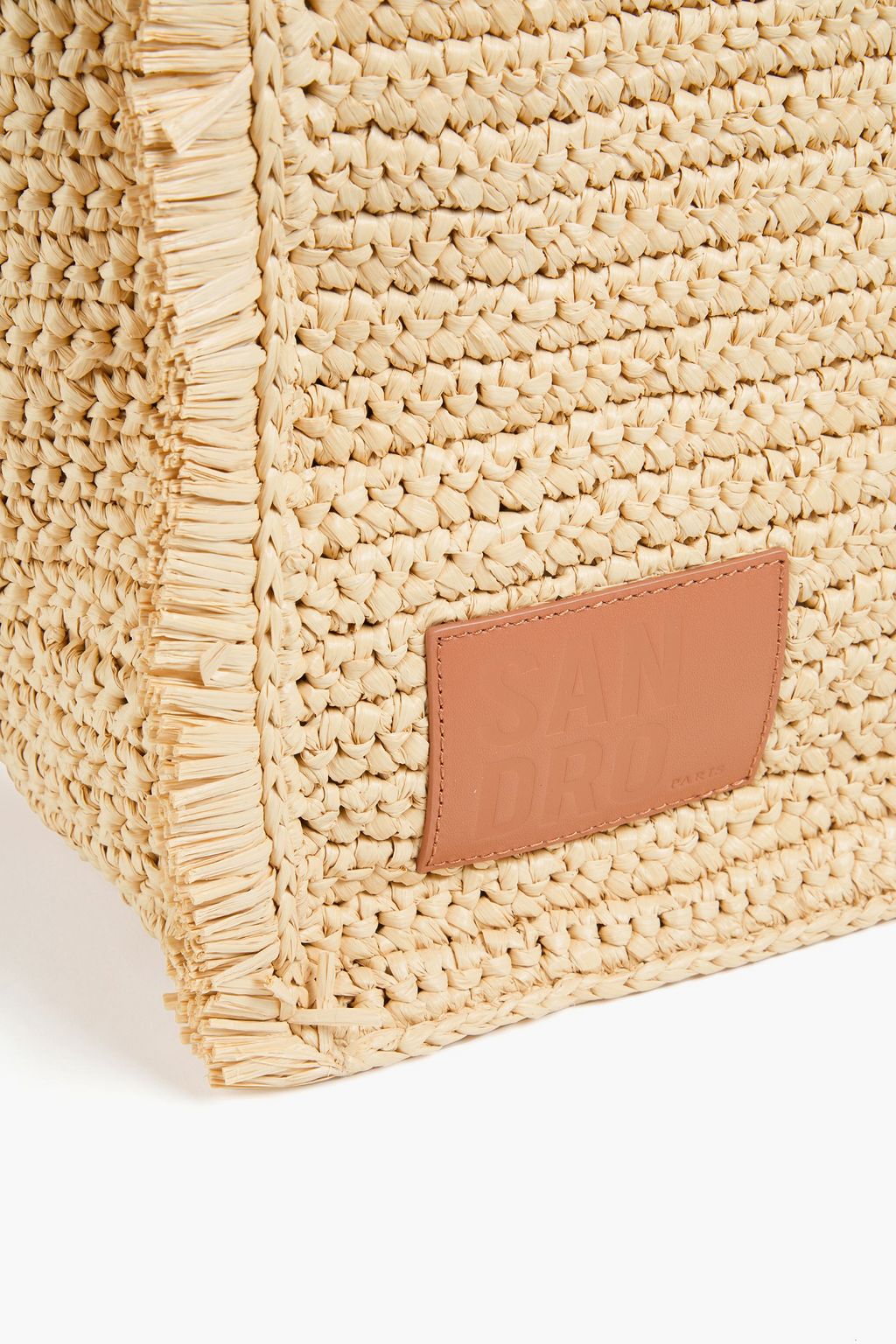 SANDRO Faux raffia tote