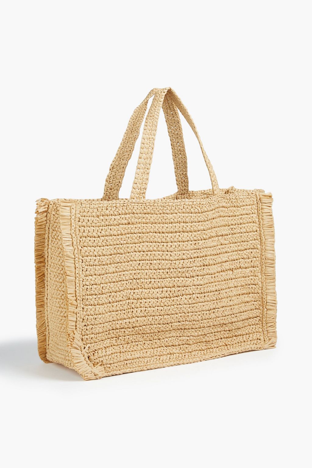 SANDRO Faux raffia tote