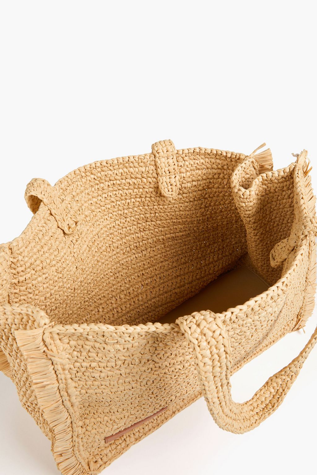 SANDRO Faux raffia tote