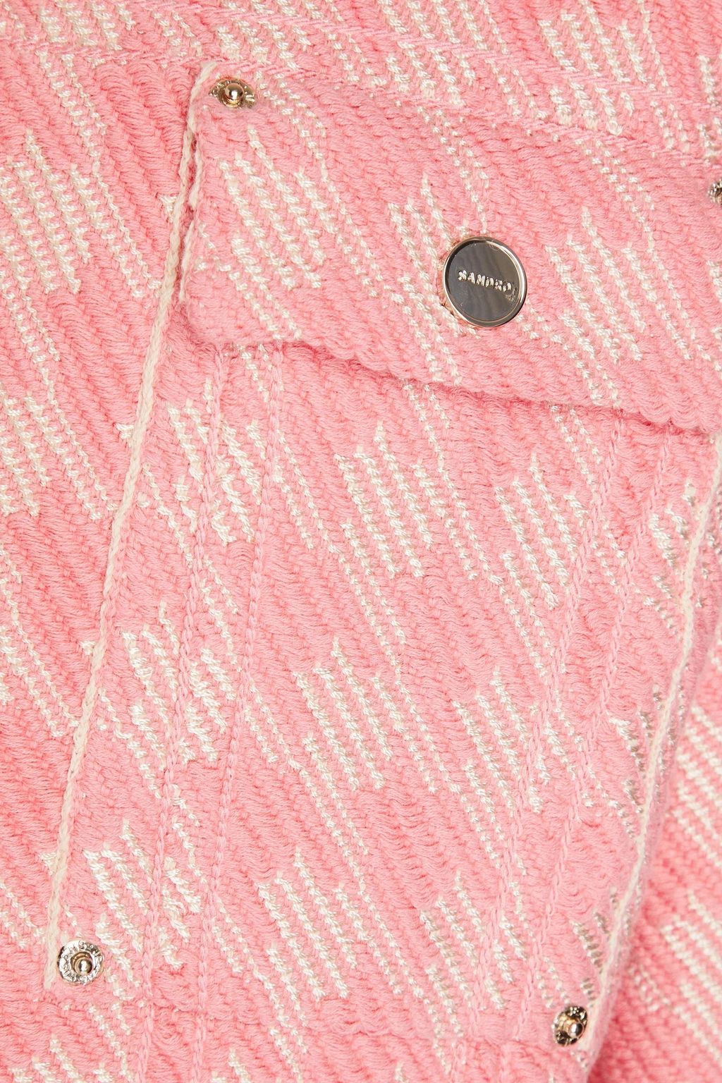 SANDRO Houndstooth cotton-blend tweed jacket