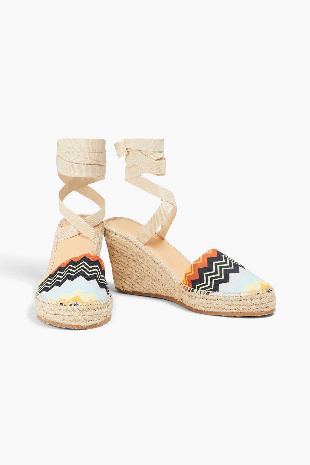 MISSONI حذاء إسبادريل بكعب متصل من الكانفاس مزين بطبعات