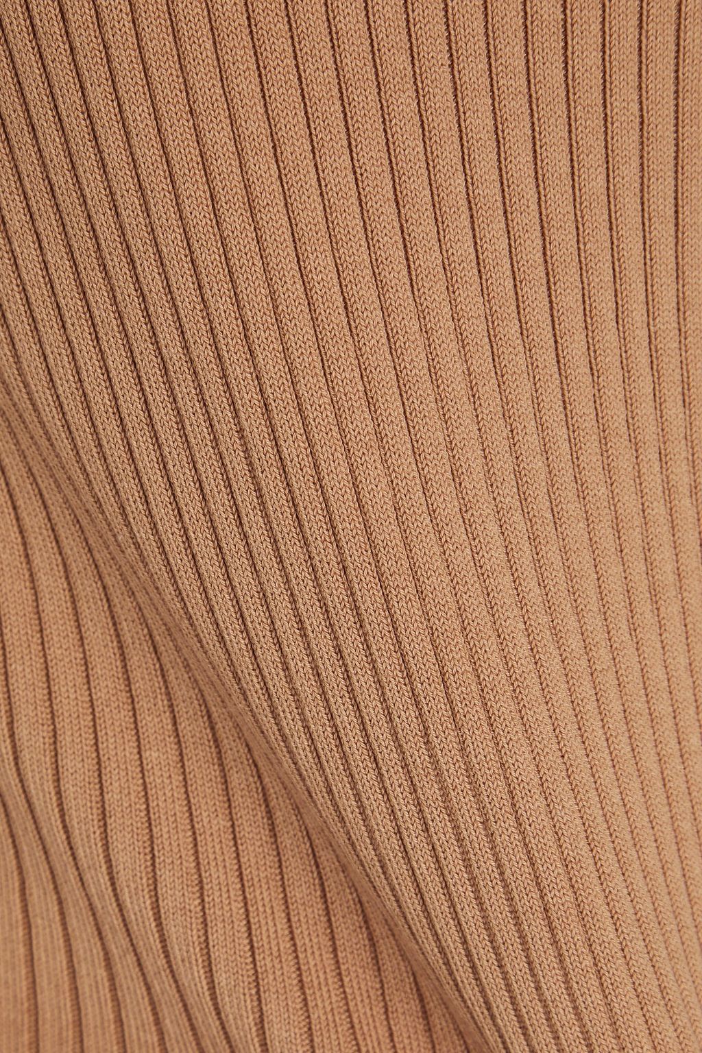 SANDRO Embellished ribbed Lyocell-blend top