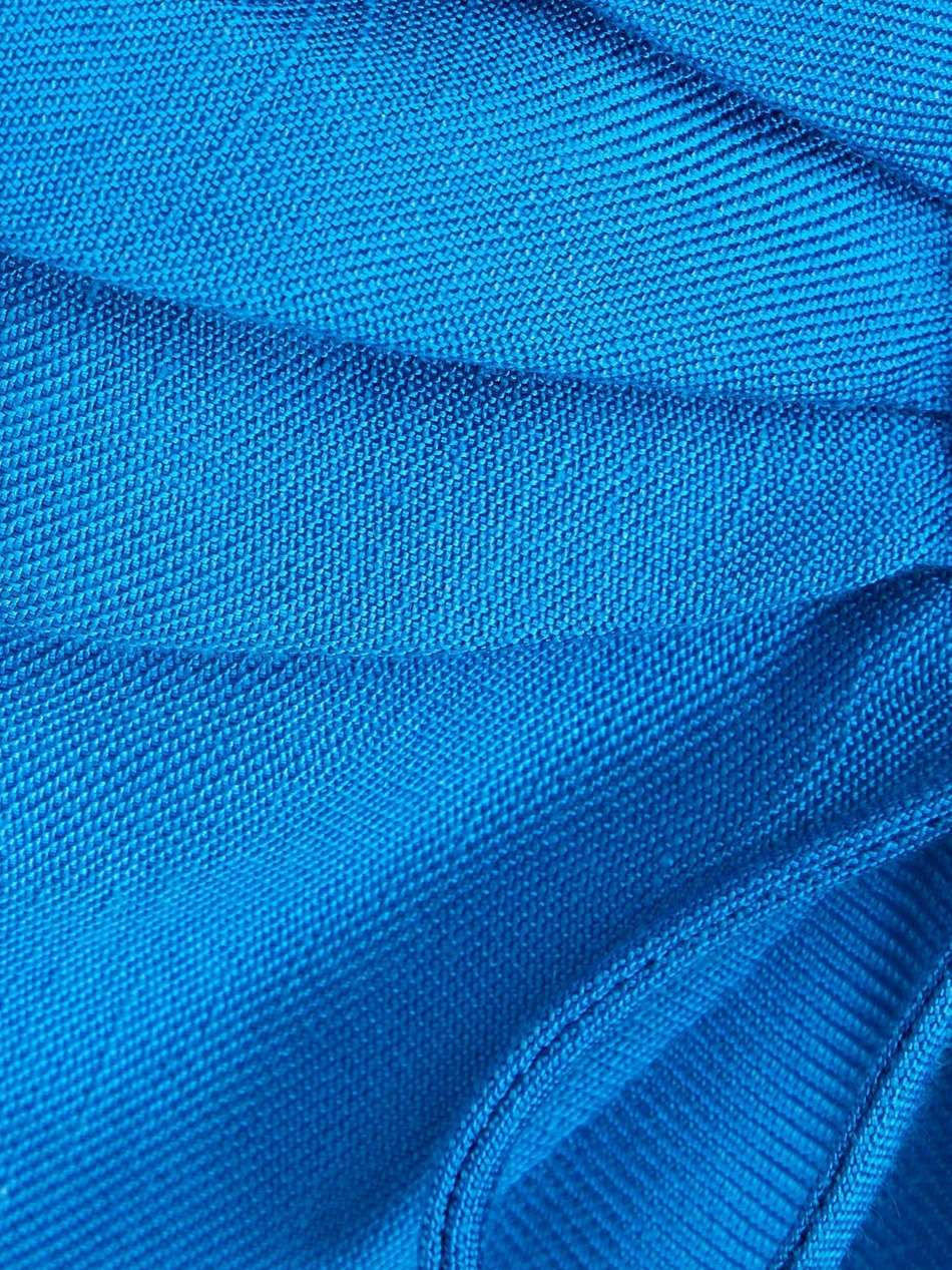 bow-detailed ruched twill mini dress
