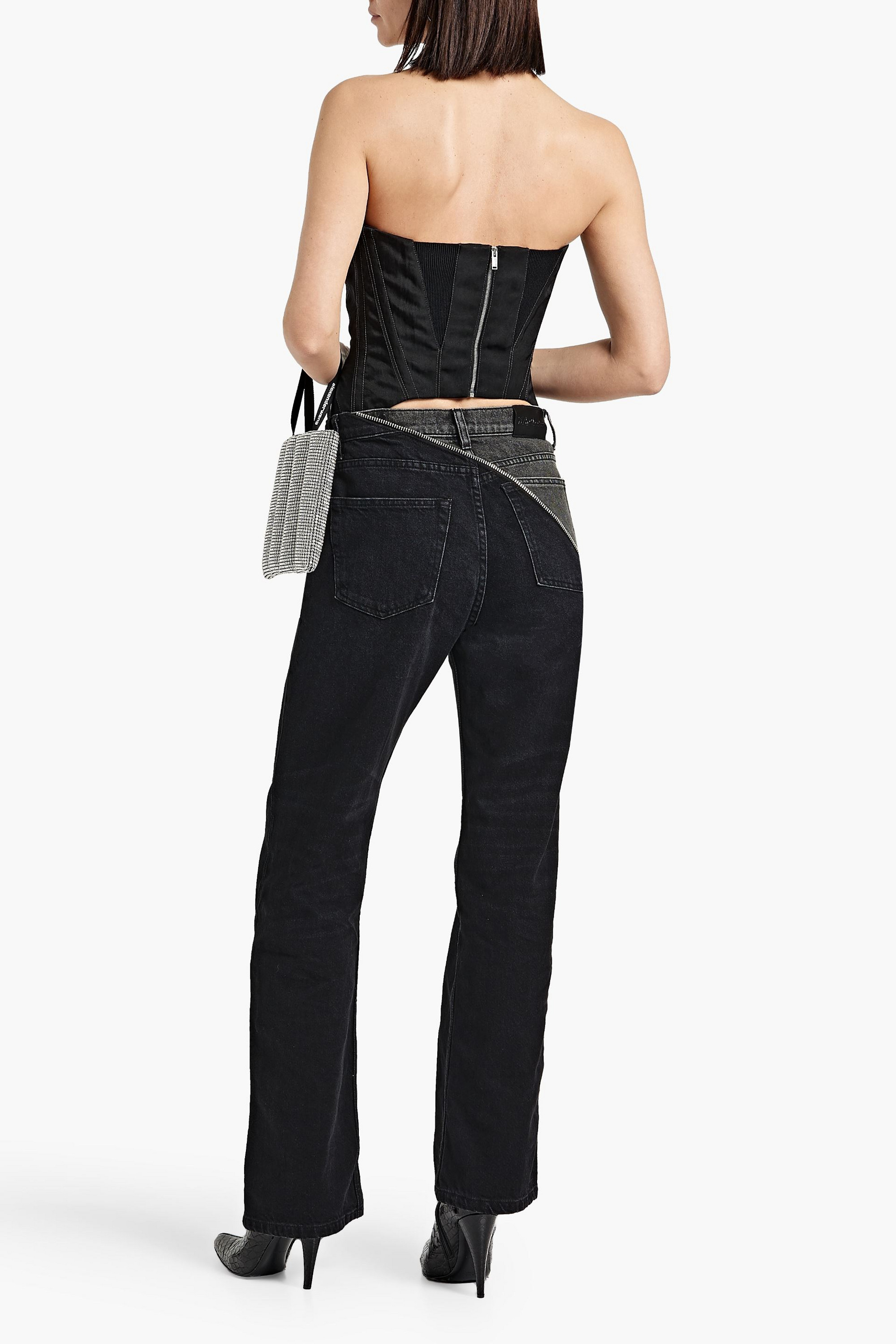 EB Denim Gemini zip-embellished high-rise straight-leg jeans thumbnail