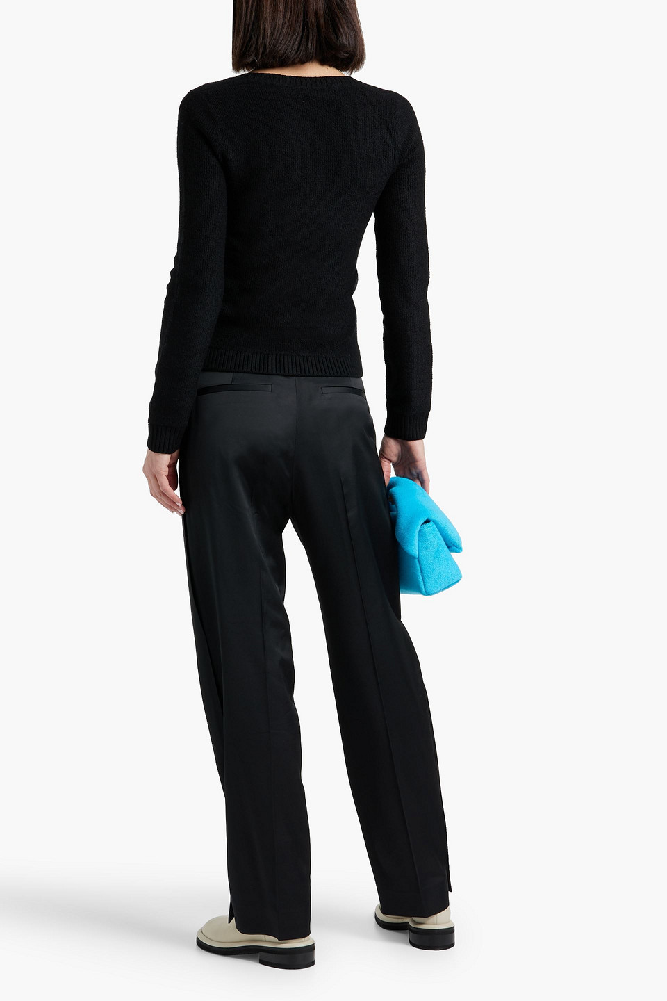 Jw Anderson Sequin-embellished Wool-blend Sweater In Black