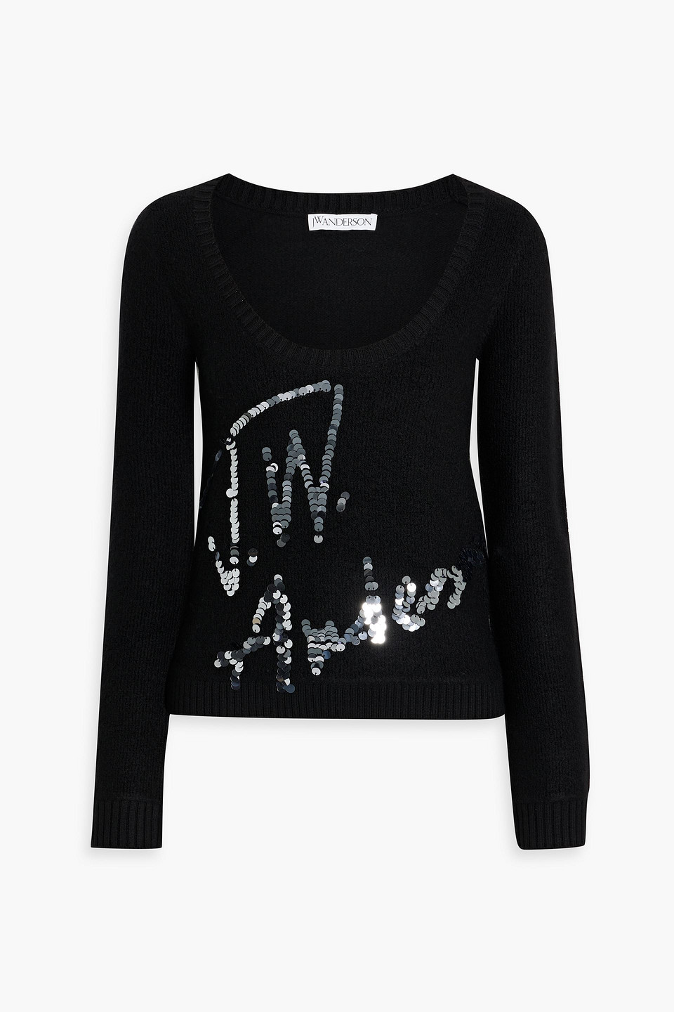 Sequin-embellished wool-blend sweater