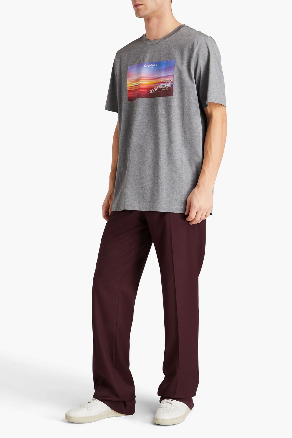CANALI Printed cotton-jersey T-shirt