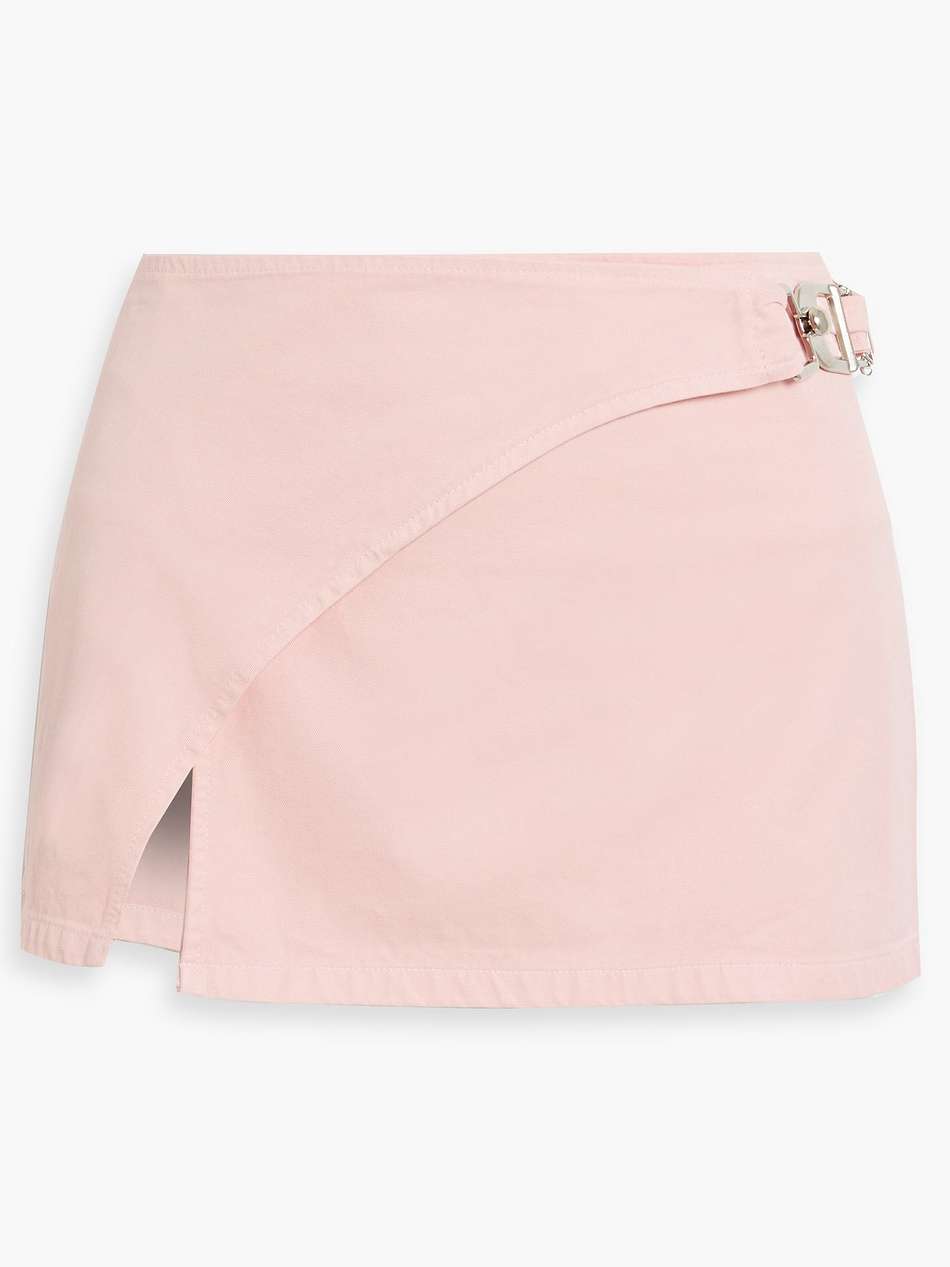 cotton-twill mini wrap skirt