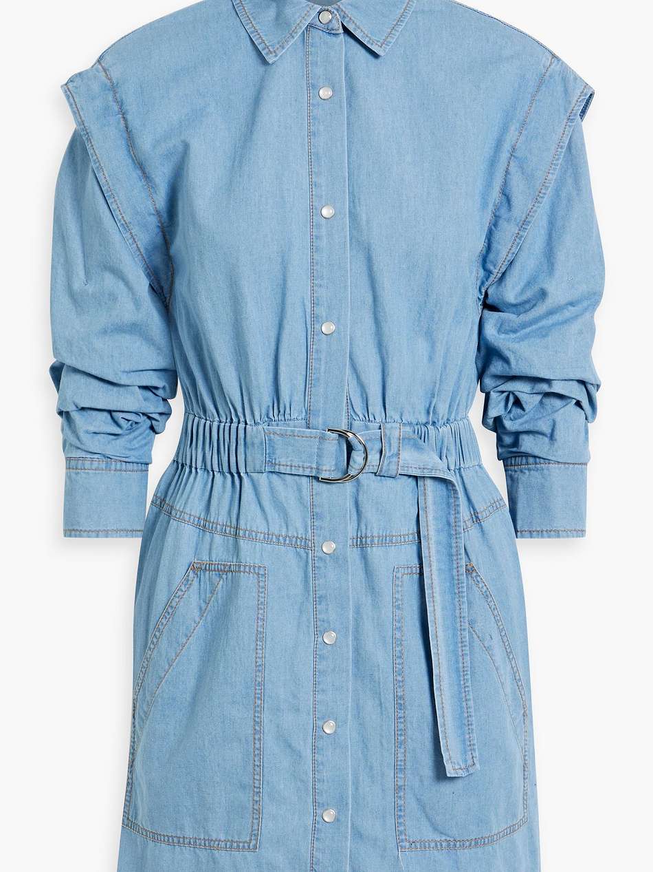 hadley cotton-chambray mini shirt dress