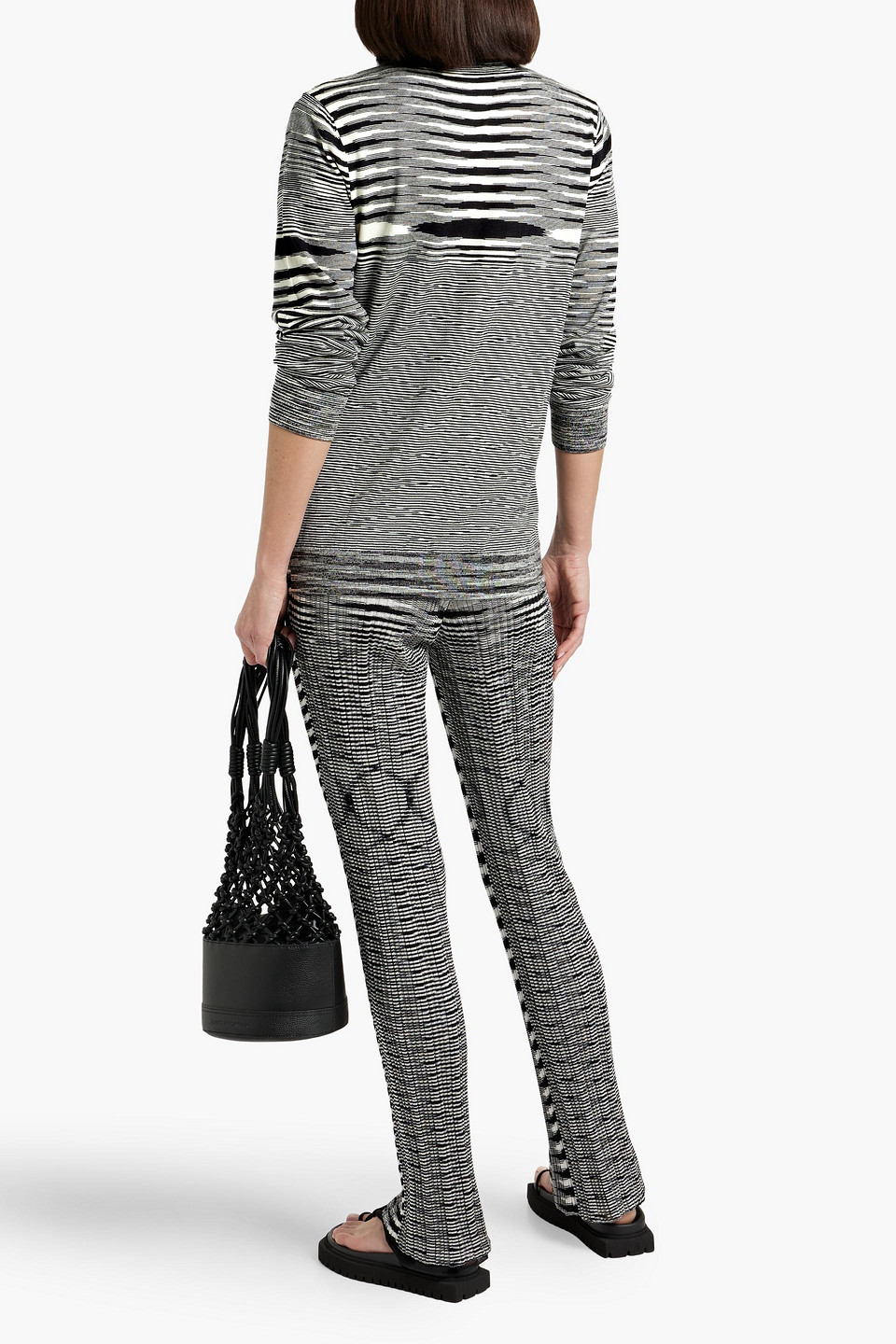 Missoni Space-dyed Wool Cardigan In Black