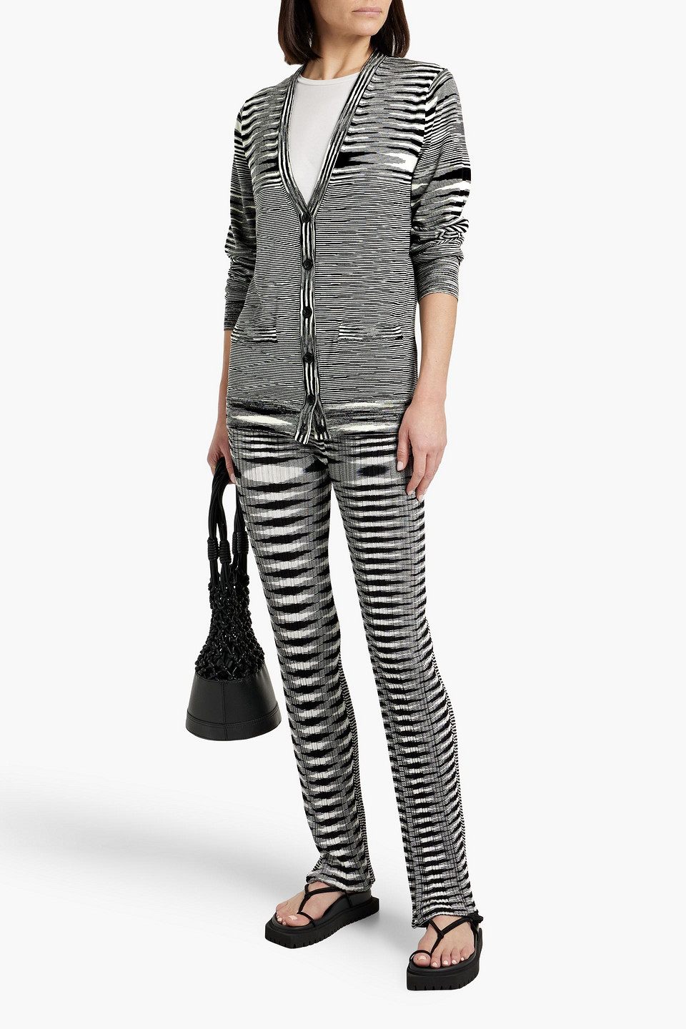 Missoni Space-dyed Wool Cardigan In Black