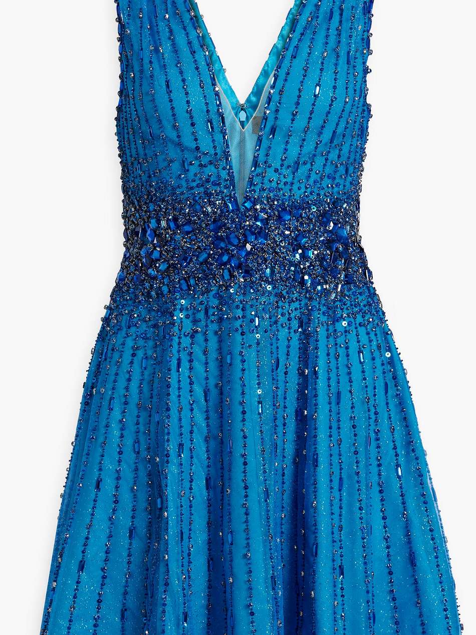 embellished tulle mini dress