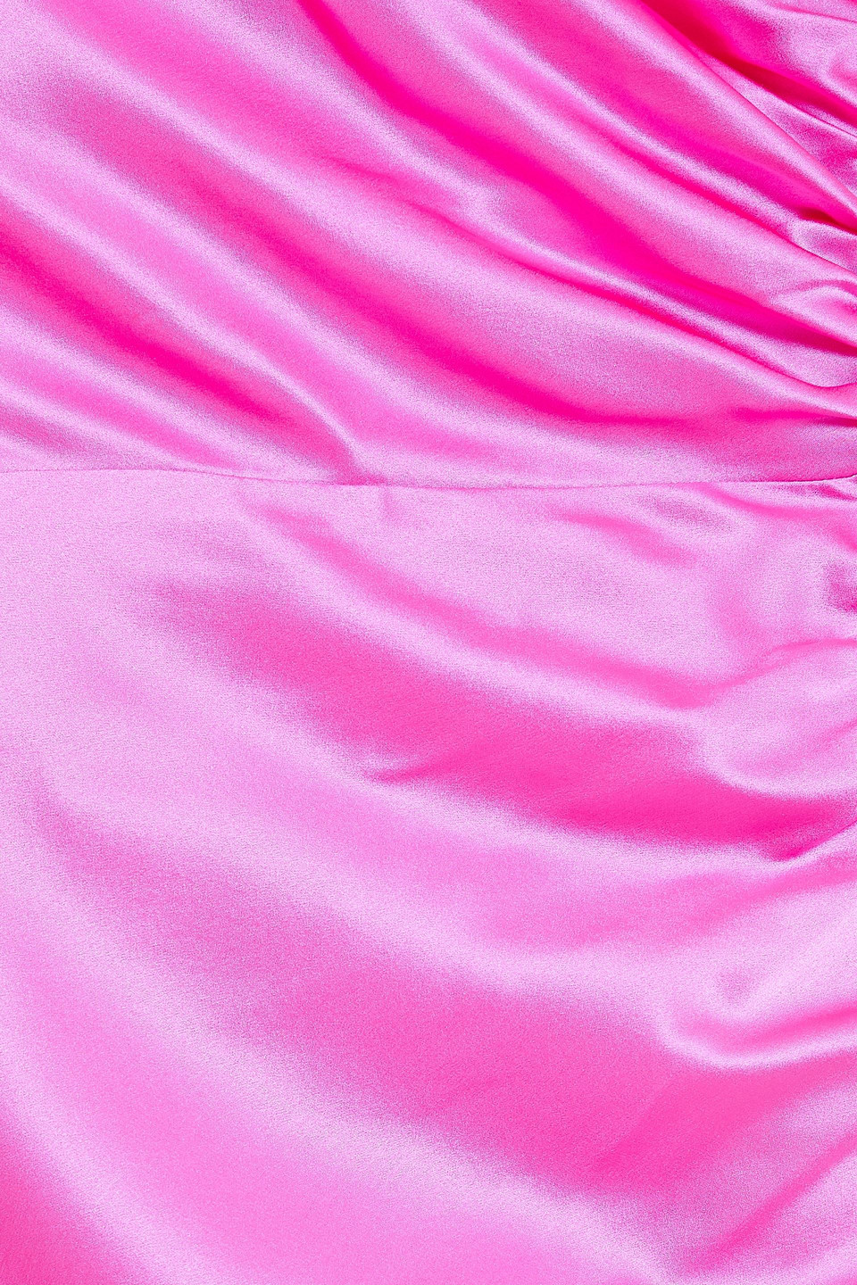 Michelle Mason One-shoulder Ruched Silk-satin Mini Dress In Bright Pink