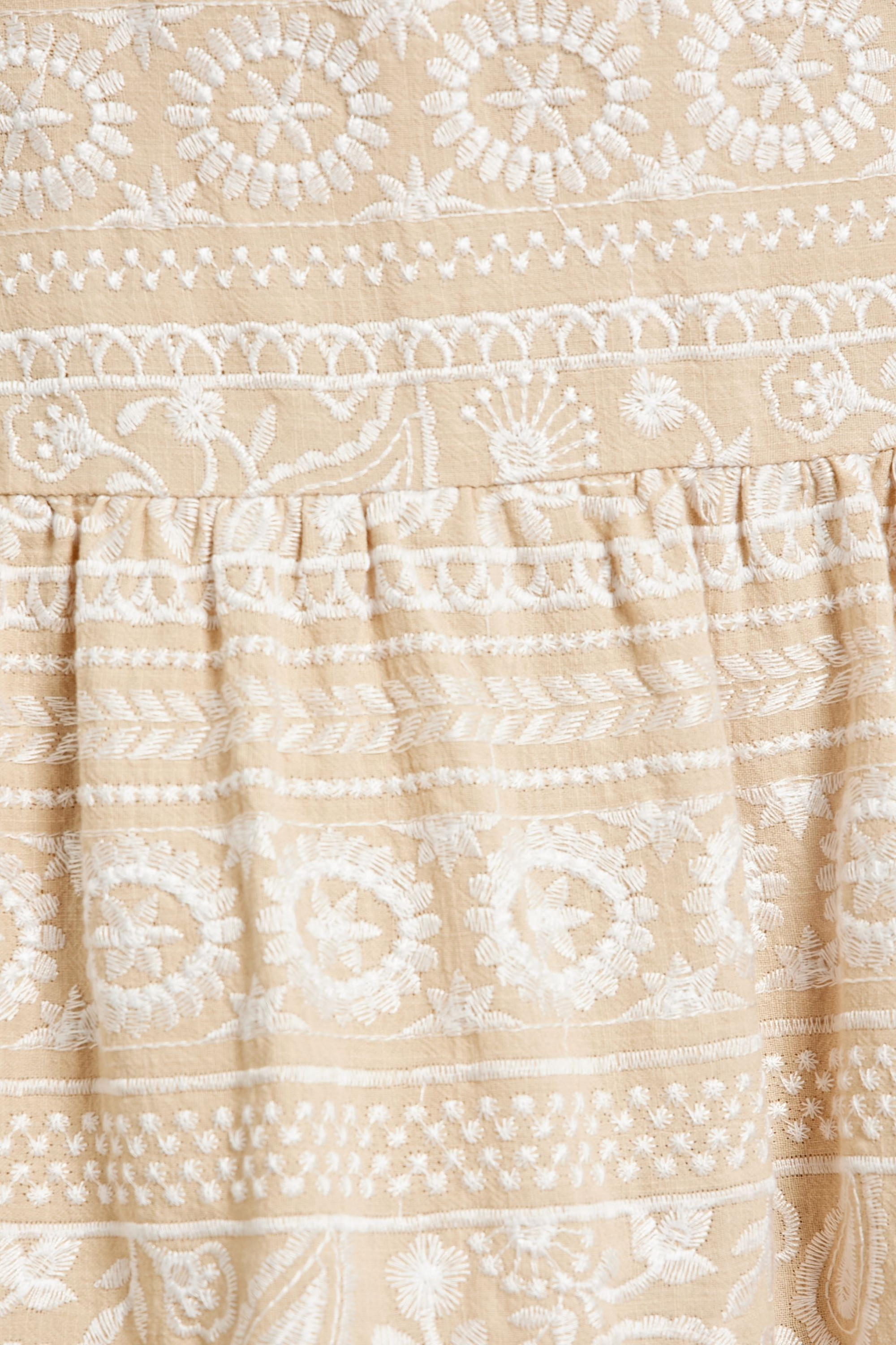 alice + olivia Reise tiered embroidered cotton midi skirt thumbnail