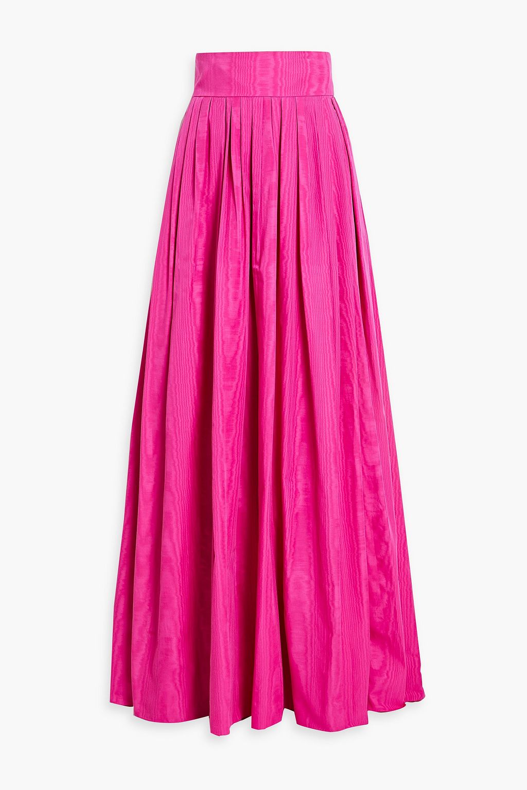 CAROLINA HERRERA Pleated moire maxi skirt THE OUTNET