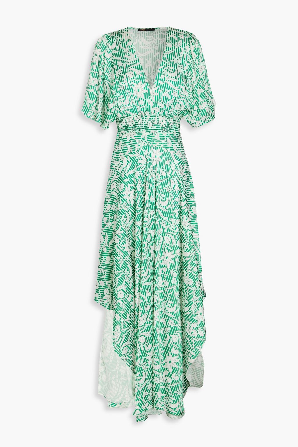 MAJE Floral print burnout satin midi dress THE OUTNET