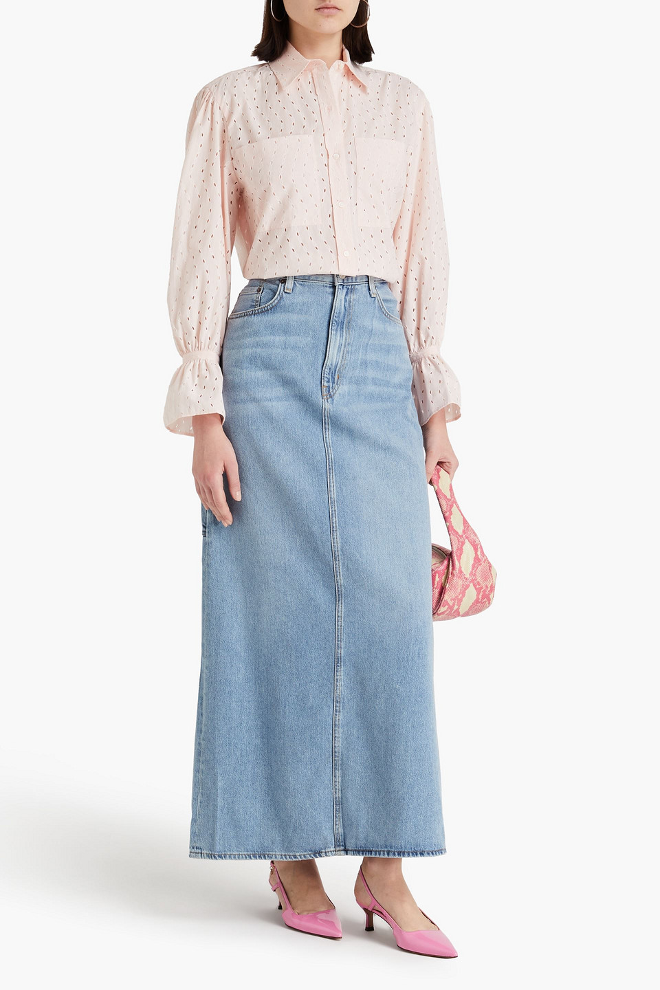 MAJE BRODERIE ANGLAISE COTTON SHIRT