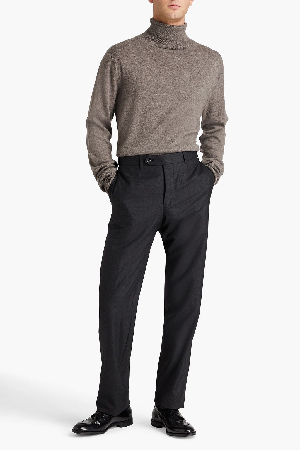 CANALI Wool and silk-blend suit pants
