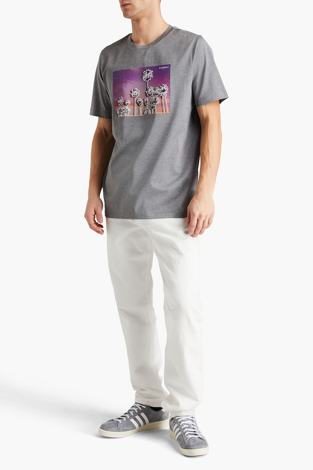 CANALI Printed cotton-jersey T-shirt