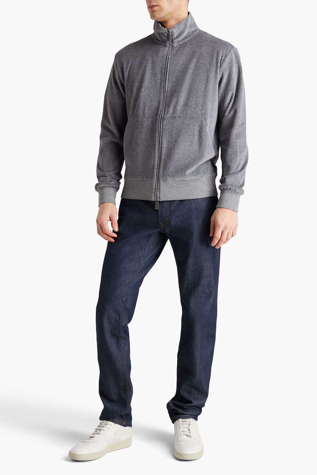 CANALI Cotton-blend corduroy sweatshirt