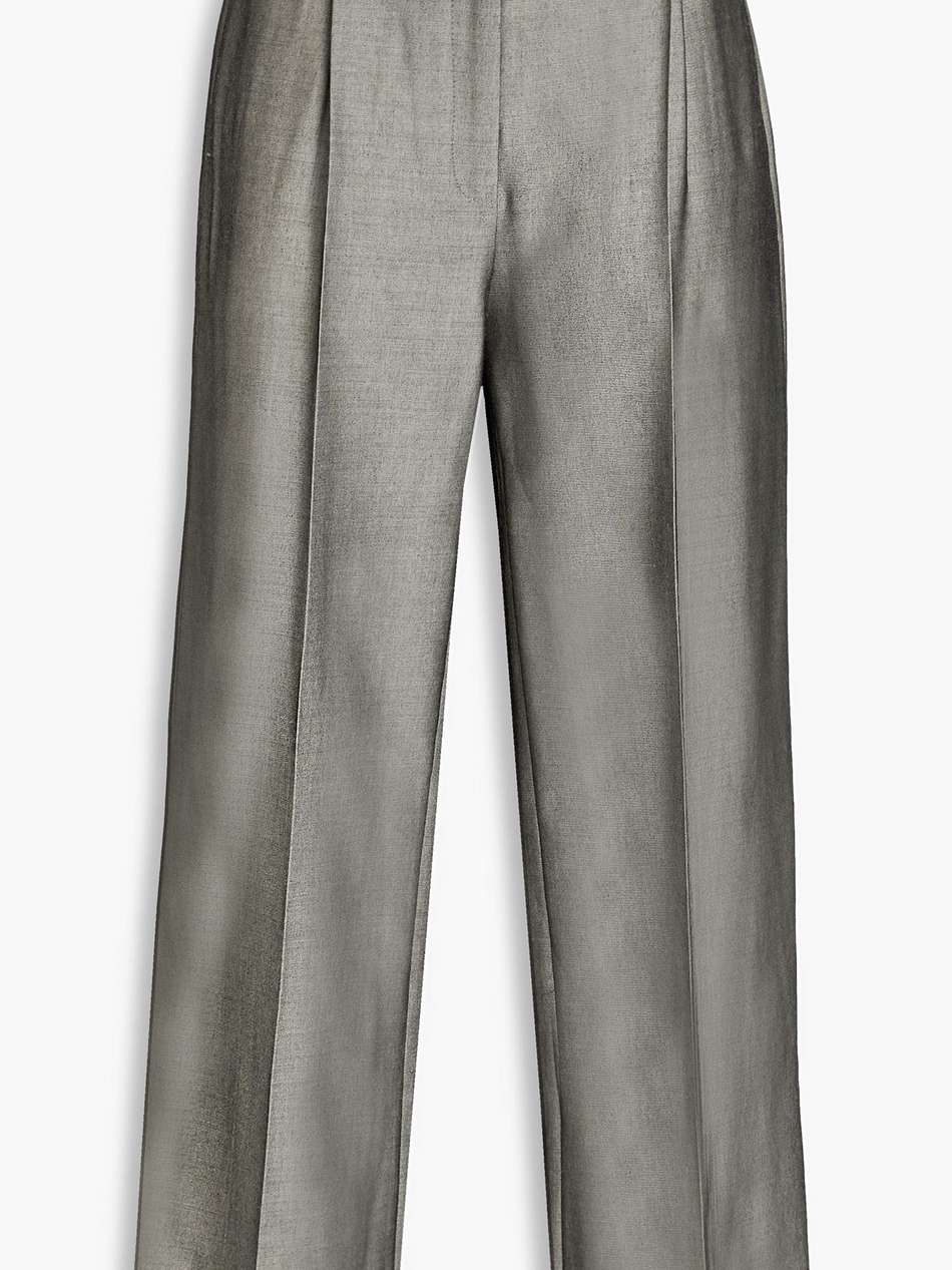 wool-blend straight-leg pants