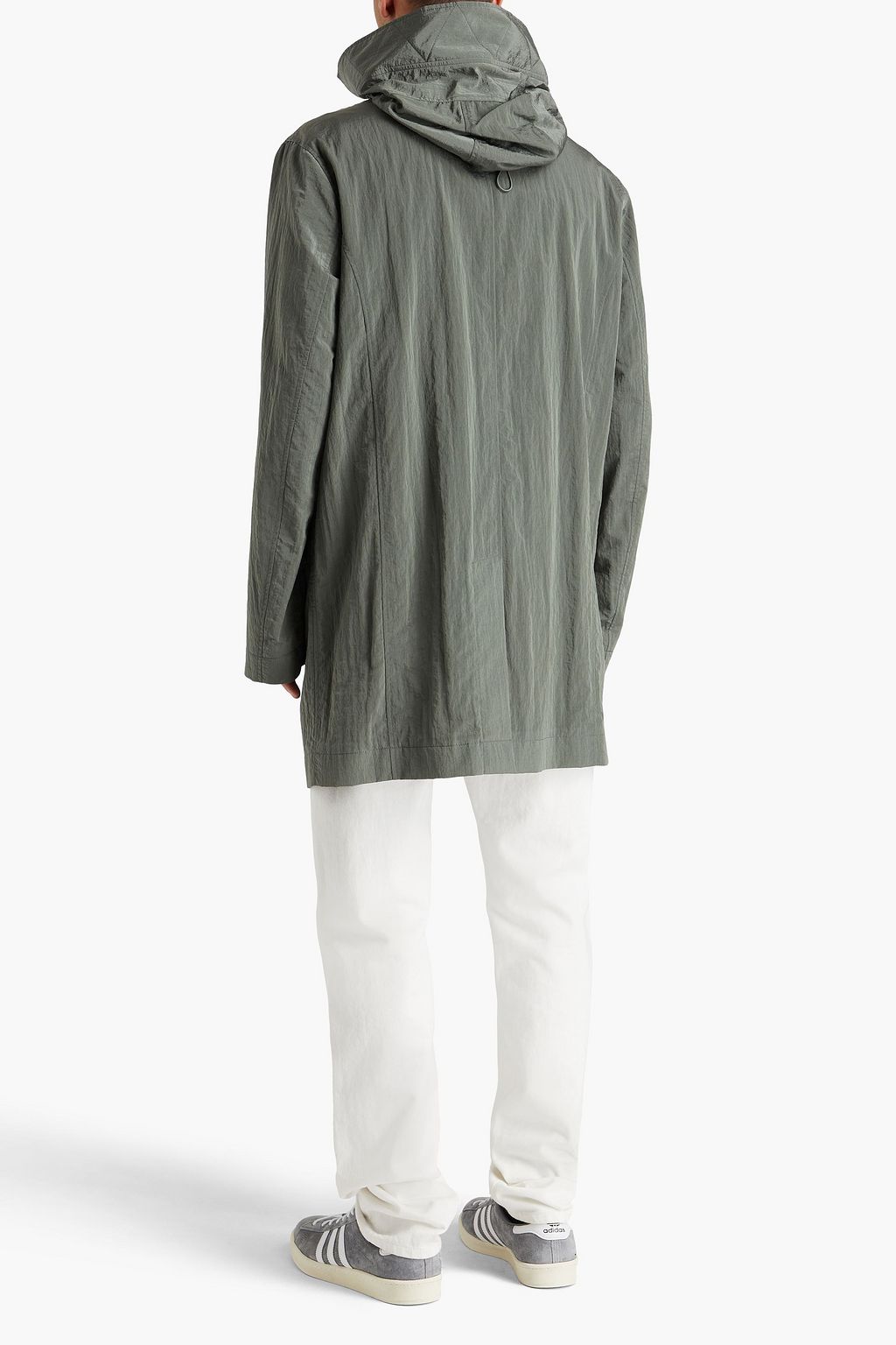 CANALI Crinkled shell hooded parka