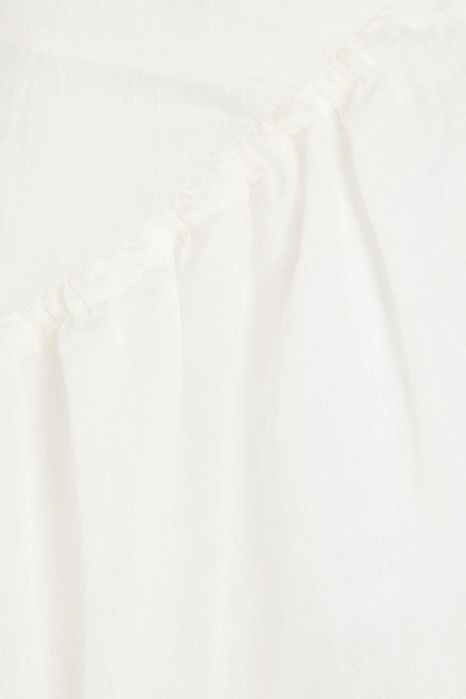 SANDRO TIERED LINEN-BLEND GAUZE MIDI SKIRT