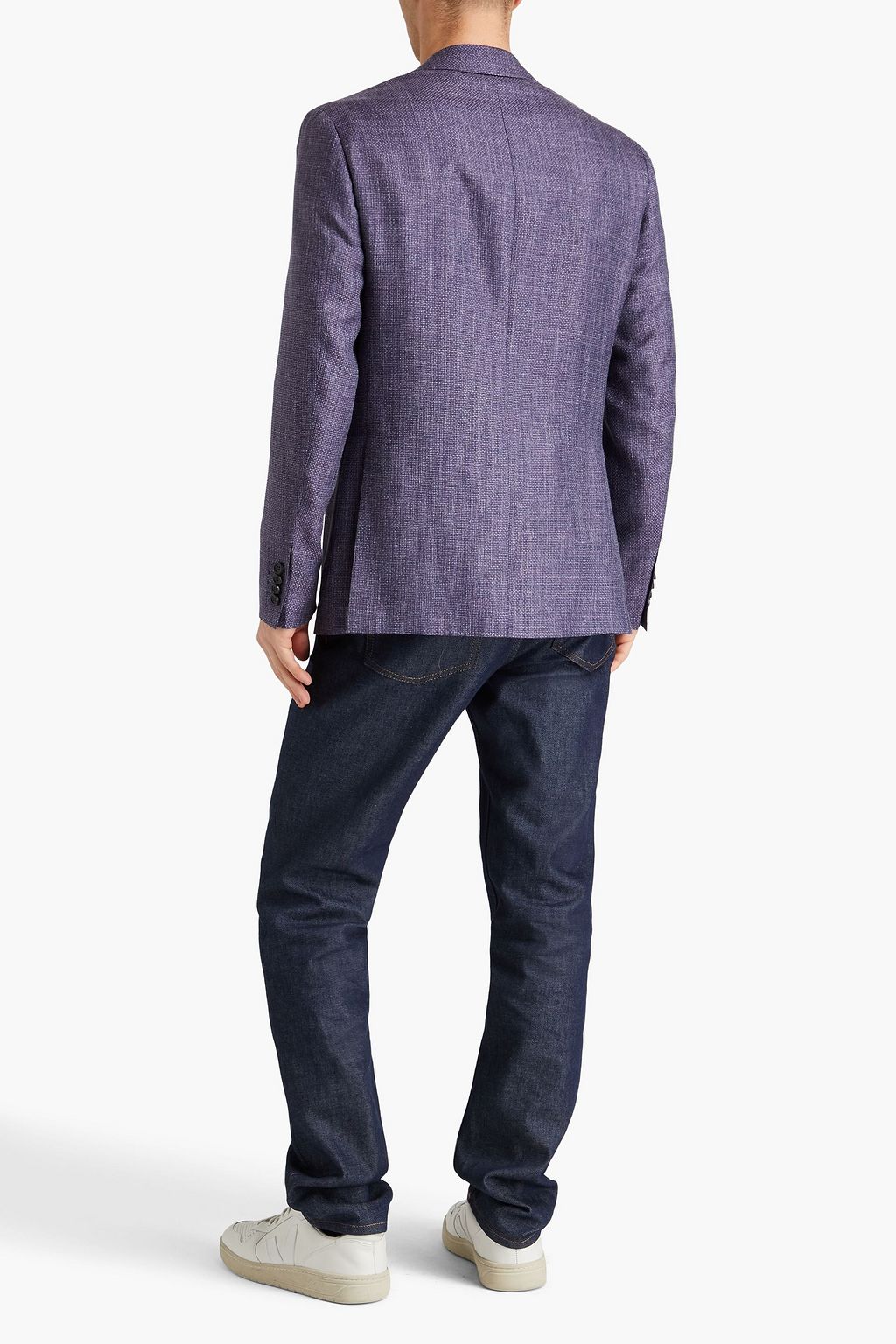 CANALI Mélange wool-blend blazer