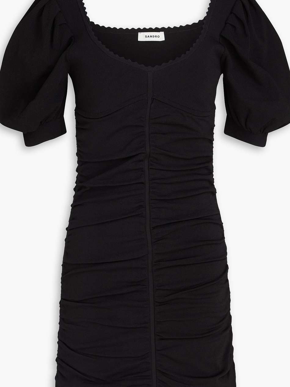 ruched stretch-knit mini dress