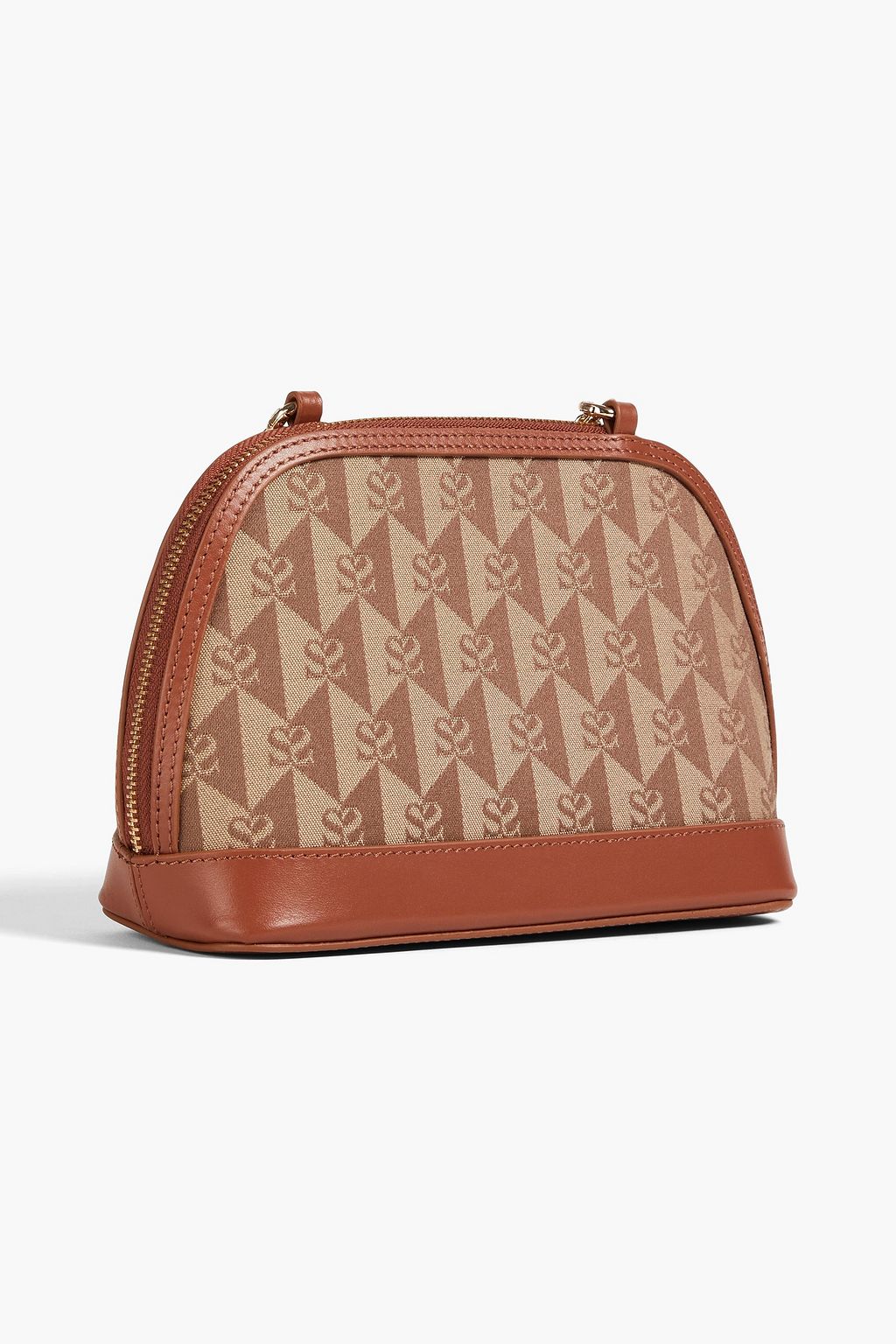 SANDRO Crossbody Bag aus Jacquard mit Lederbesatz