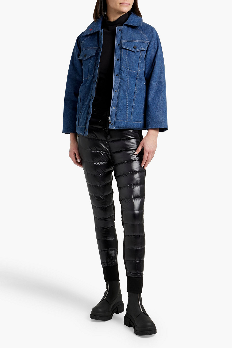 PERFECT MOMENT X DL1961 CORENTINE EMBROIDERED DENIM SKI JACKET