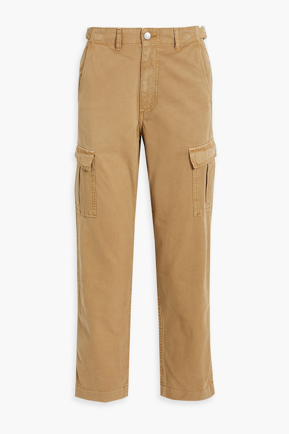 Eb Denim Cotton-twill Straight-leg Pants In Sand