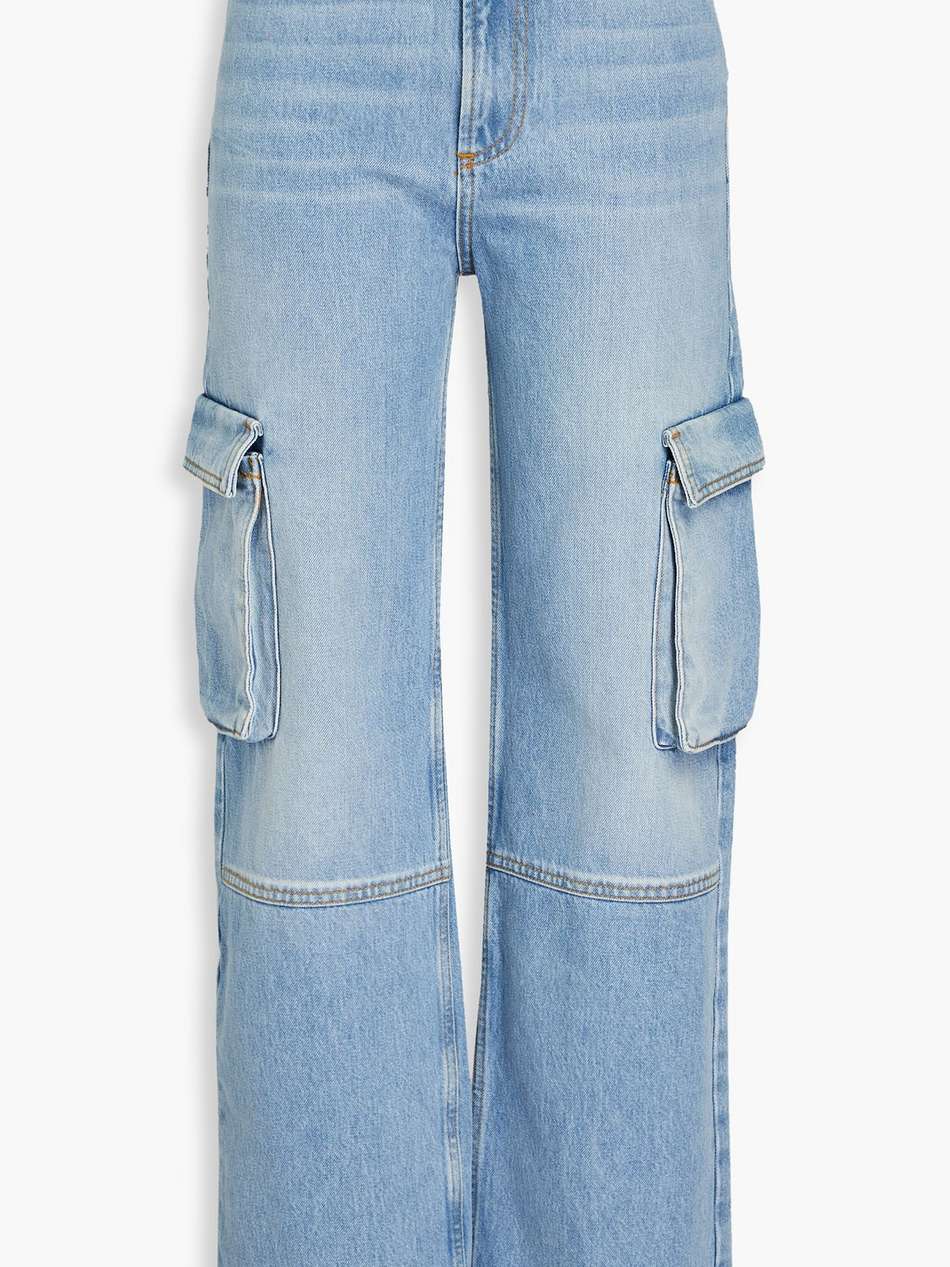 high-rise cargo jeans