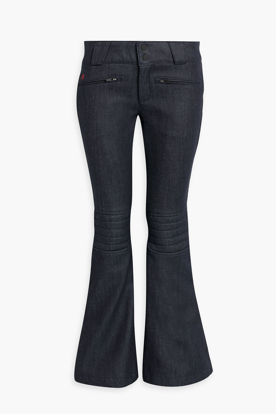 Perfect Moment X Dl1961 Embroidered Denim Bootcut Ski Pants In Dark Denim