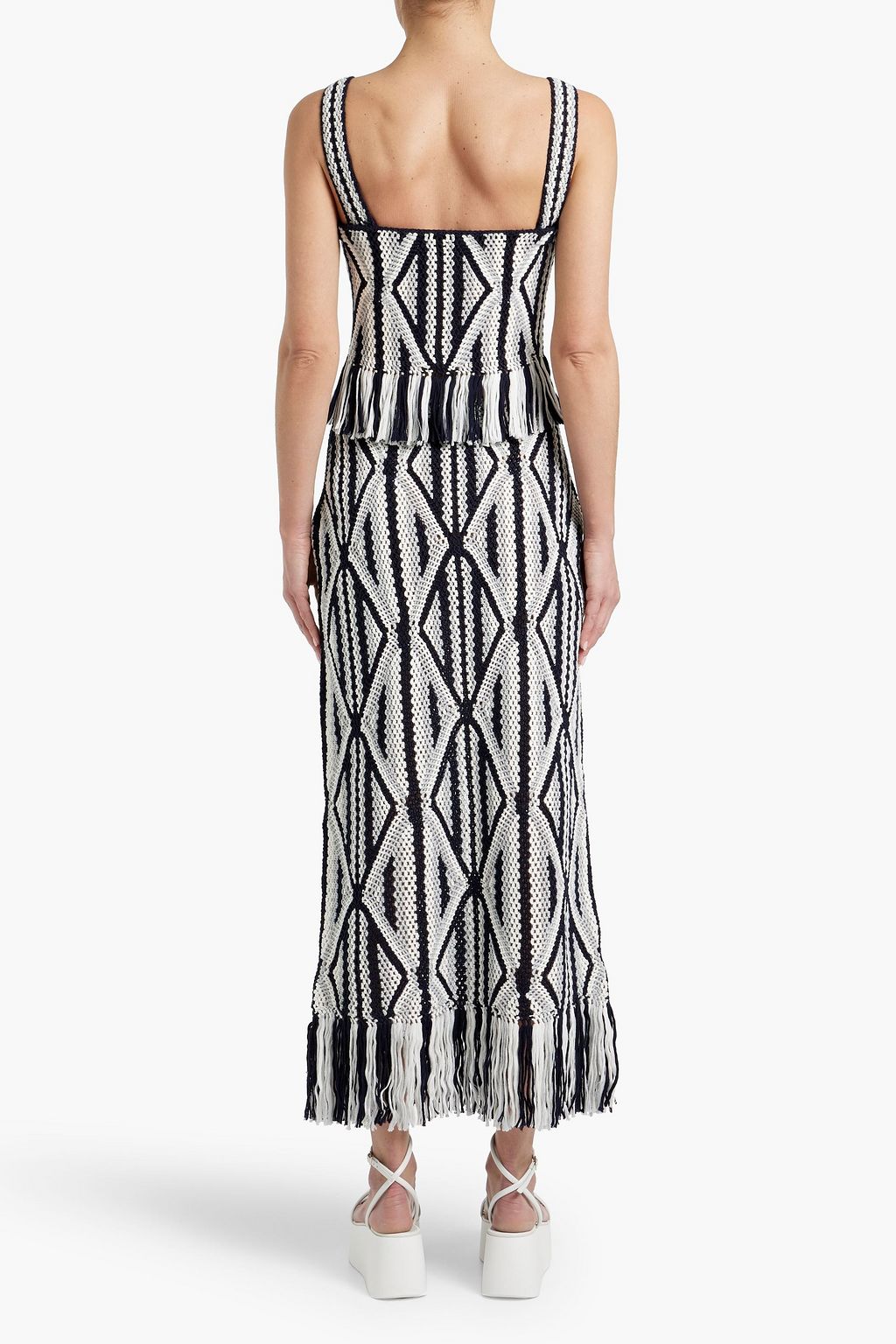 GABRIELA HEARST Amalia fringed crocheted wool top