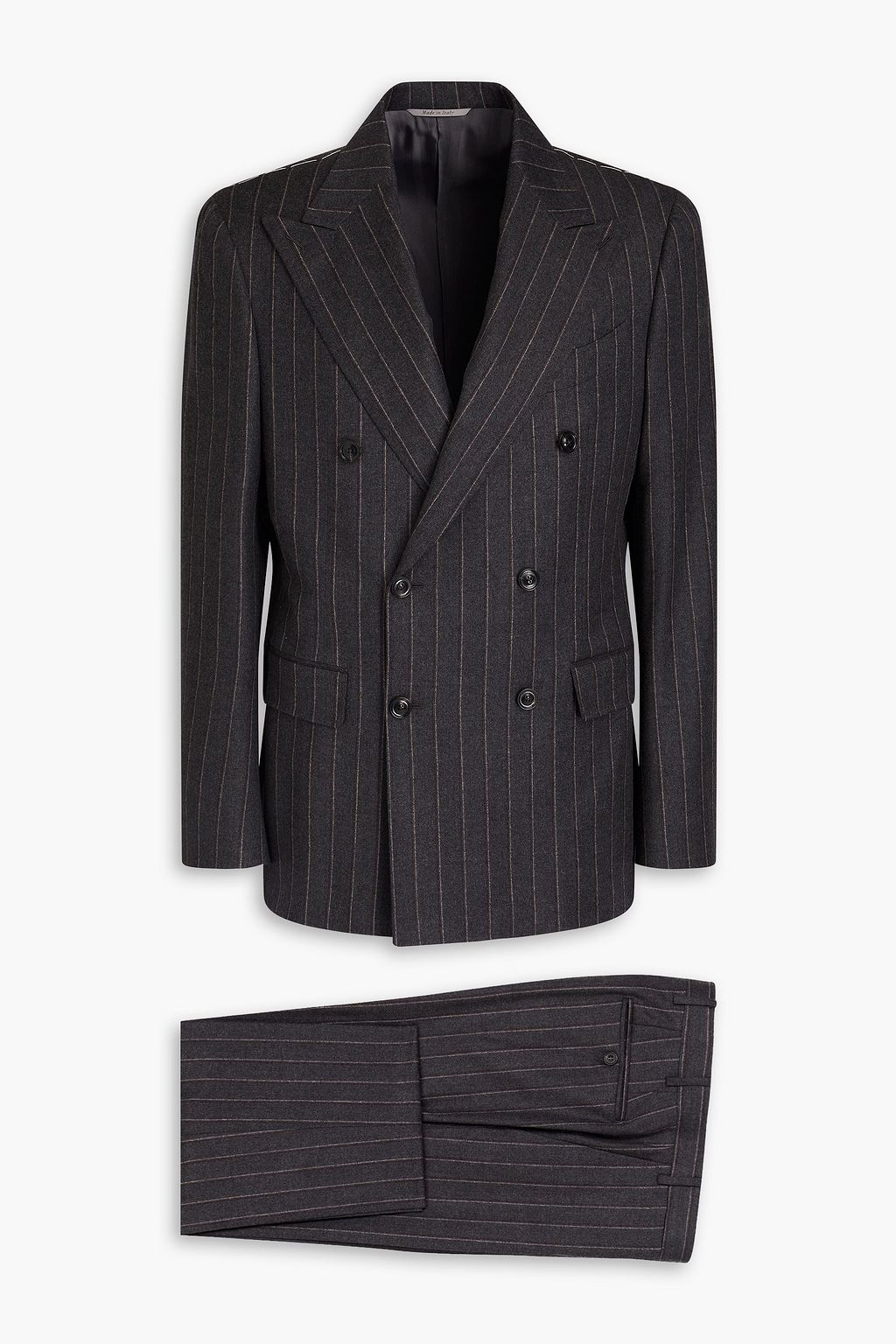 CANALI Double breasted pinstriped wool and cashmere blend suit THE OUTNET