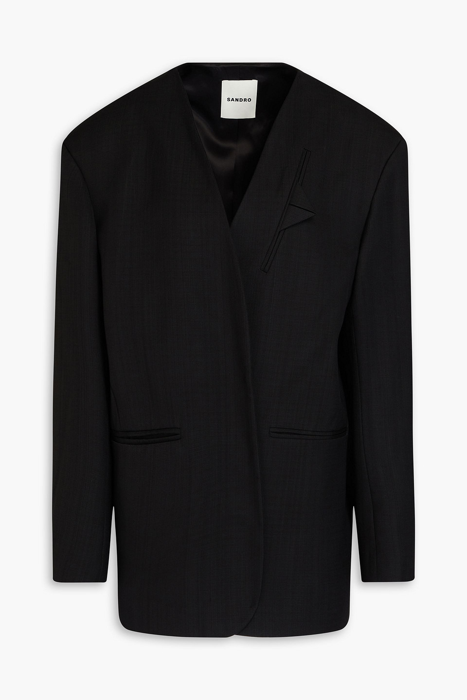 Sandro Canvas Blazer In Black