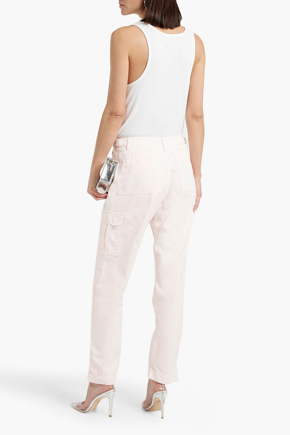 Shop Eb Denim Cotton-twill Cargo Pants In Pastel Pink