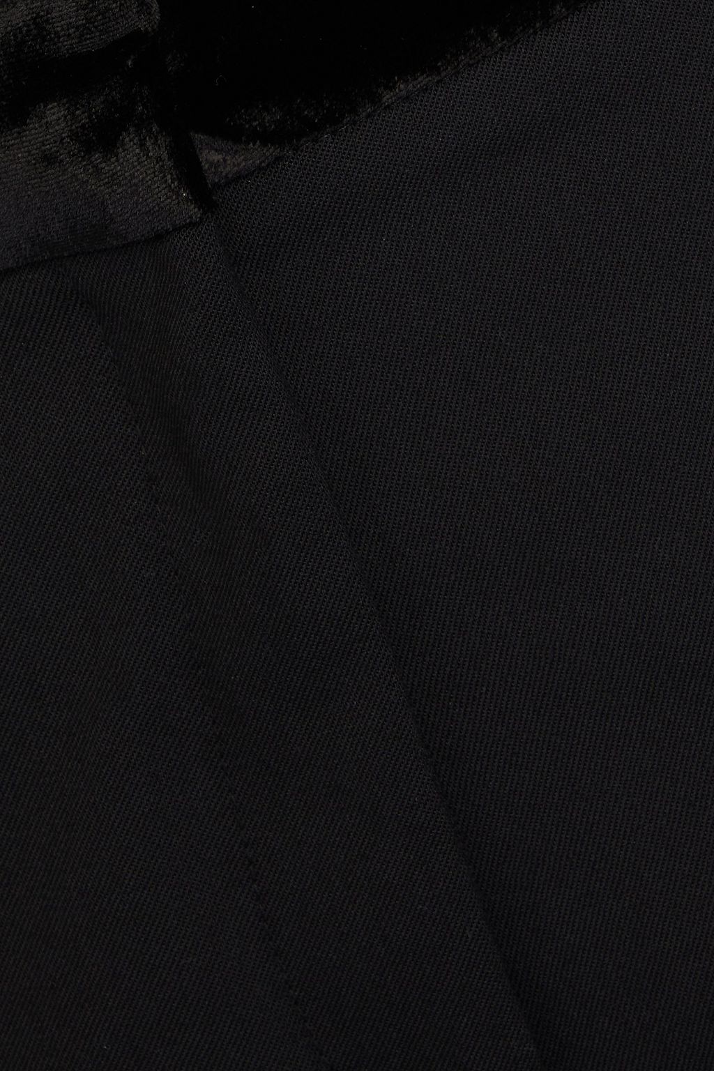 SANDRO Velvet-trimmed twill tapered pants