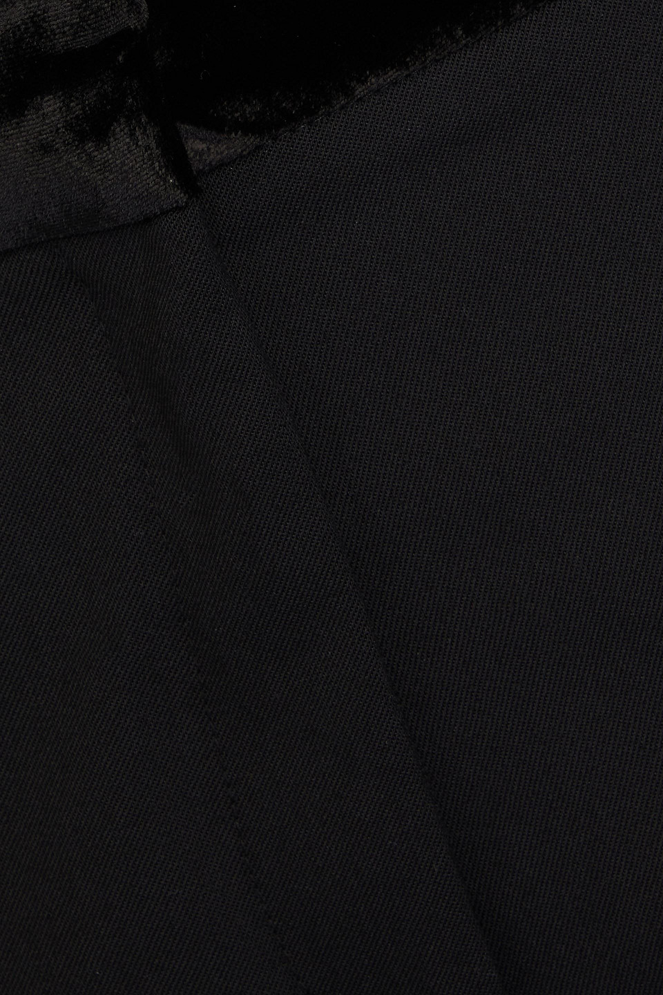 Sandro Velvet-paneled Twill Tapered Pants In Black