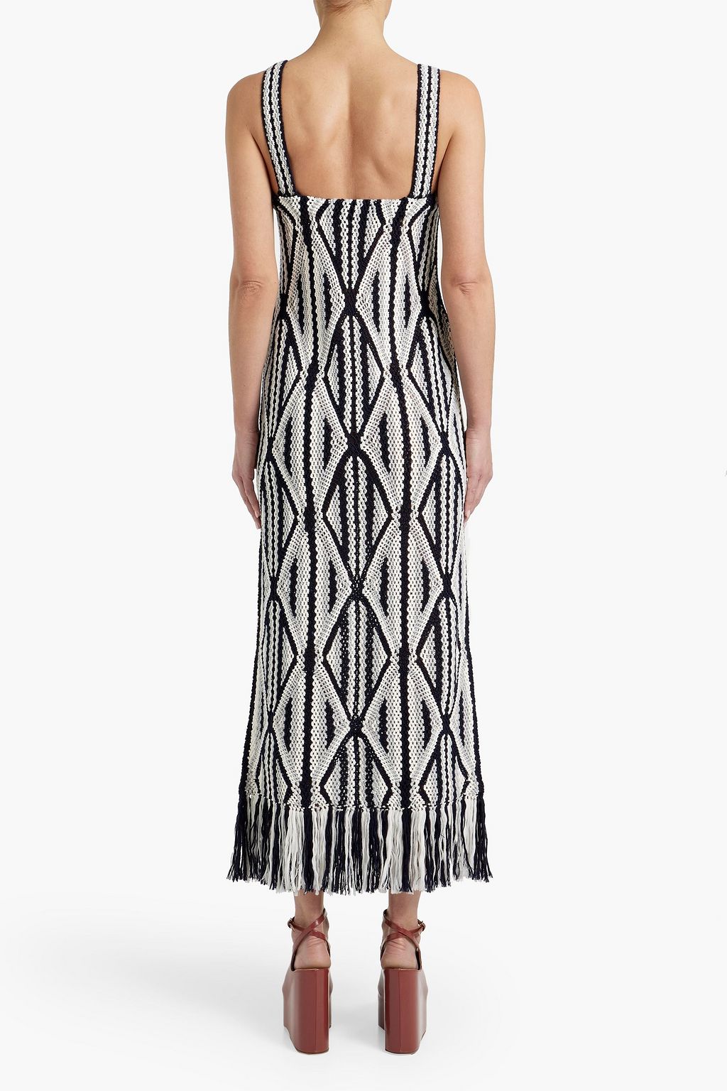 GABRIELA HEARST Fringed crocheted wool midi dress