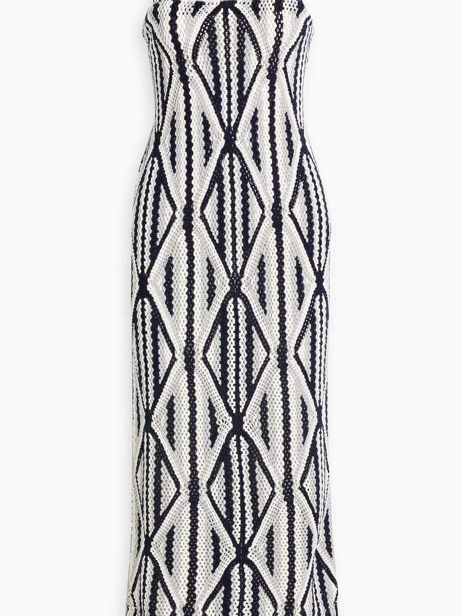 daria fringed crochet wool maxi dress