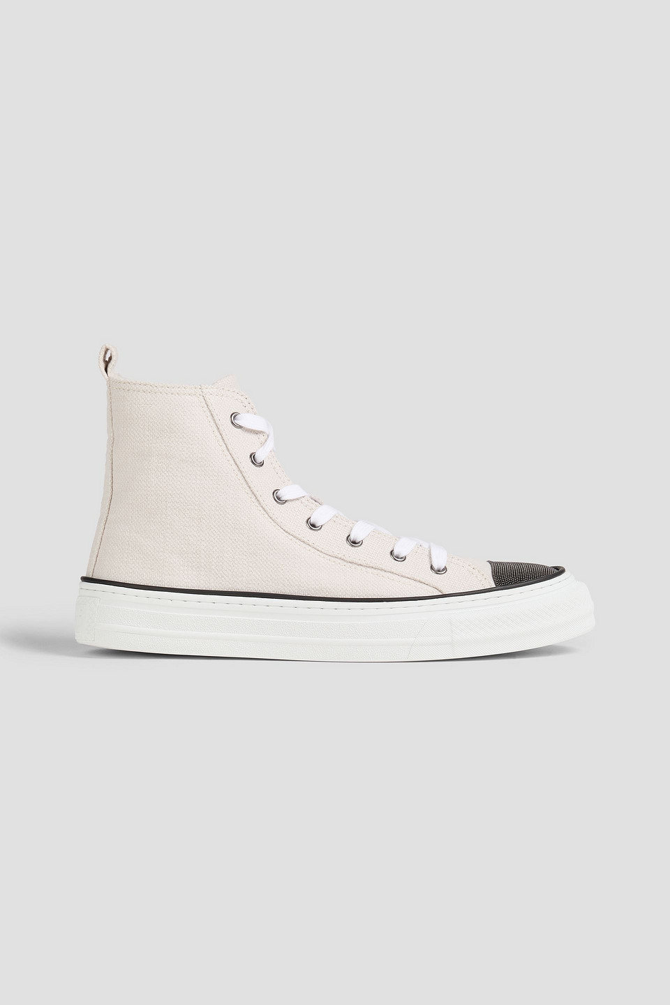 Brunello Cucinelli Panelled Lace-up Sneakers In White