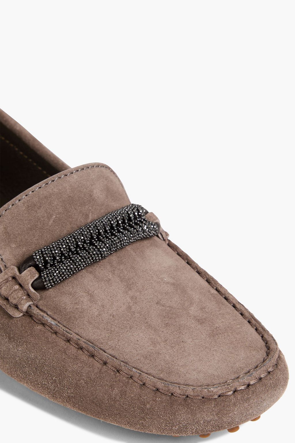 BRUNELLO CUCINELLI Bead-embellished suede loafers