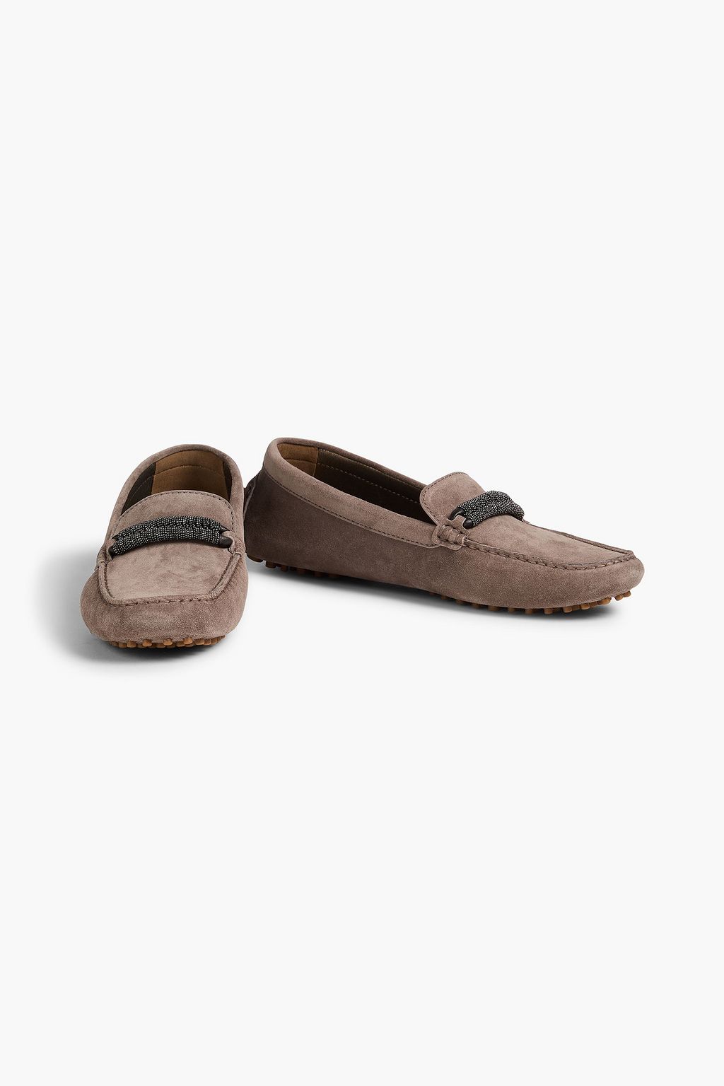 BRUNELLO CUCINELLI Bead-embellished suede loafers