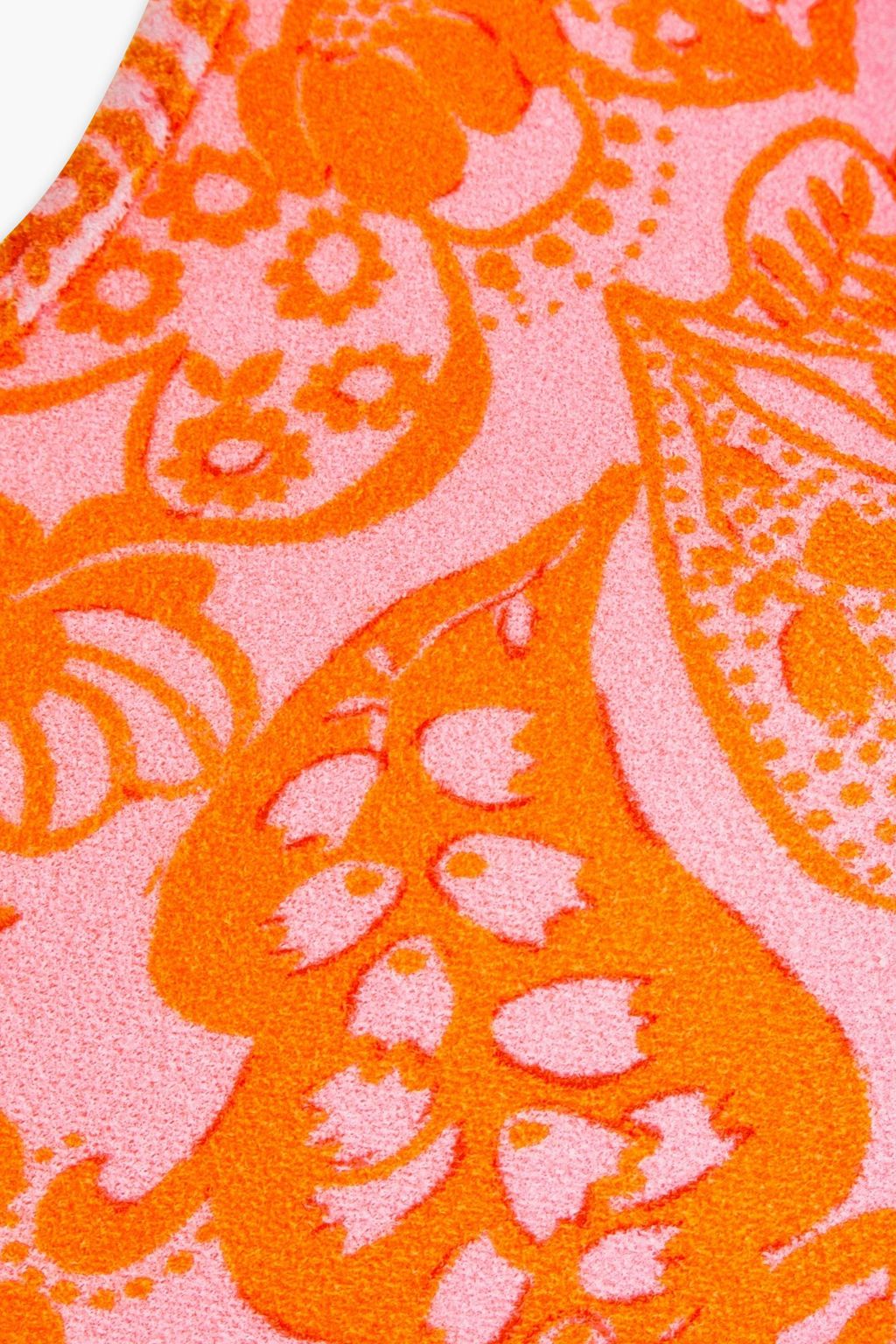 SANDRO Cutout printed terry swimsuit