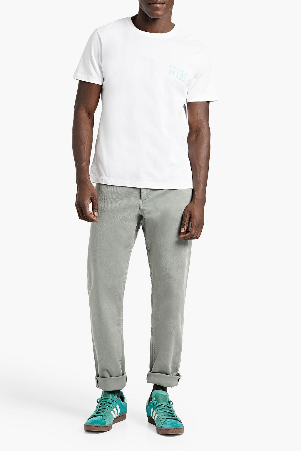 FRAME Printed cotton-jersey T-shirt